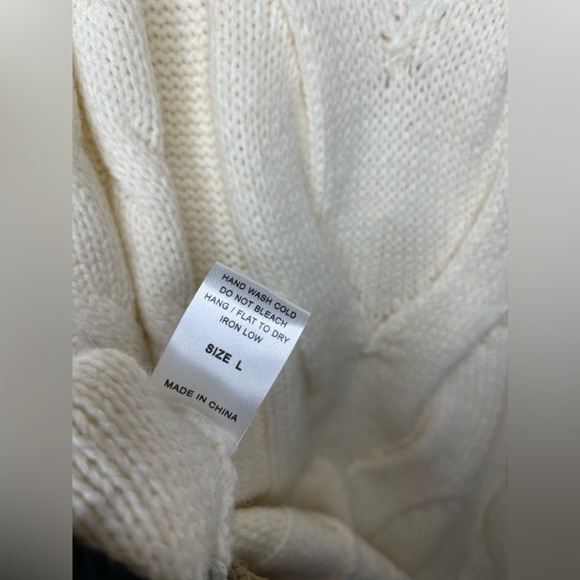 12th Tribe Peggy White Mini Sweater Dress | Size L - Picture 9 of 10